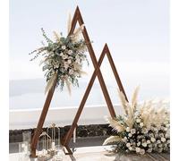 WISFOR, Juego de 2 arcos decorativos para bodas, tipo "hazlo tú mismo", con estructura de doble tubo de madera, ideales para decorar jardines, como fondo para flores y como arco nupcial para celebraci