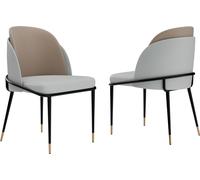 WISFOR, juego de 2 sillas de comedor, sillas para comedor o cocina con patas de metal, color gris claro