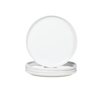 WishDeco Juego de 4 Platos Llanos, Platos Grandes de Porcelana Φ27 cm, Plato Blancos para Pizza, Plato Vajilla Ceramica para Ensalada, Pasta, Filete, Bocadillo