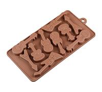 WishesMar Moldes de Chocolates de Silicona Forma de Varios Música Guitarra - 10 Cavidades Antiadherente Reutilizable Molde de Silicone para Caramelo, Dulces, Decoración de Pasteles