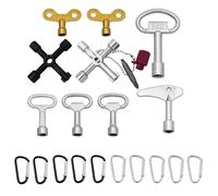 WISIRENT 9 Piezas Llave Multifuncional de Grifo, Universal, Cruzada, Triangular, Cuadradillo, Universal para Medidores Eléctricos y Agua, Radiadores