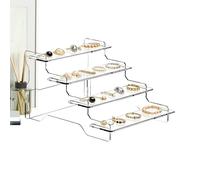 Wisylizv Expositores Elevadores - Vitrina Acrílica Transparente de 4 Niveles | Expositores Elevadores para Mesa | para Perfumes Joyería Figuras Cupcakes Escritorio Mesa Mostrador Tocador Armario Sala