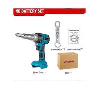 (Without Battery) Onevan 720W Brushless Electric Rivet Gun With 20000N Force For Makita 18V Battery Auto Riveting And Nut Setting Tool
