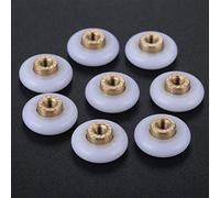 without brand KF-Wheels 8pcs baño de Ducha Puerta Rodillos/Poleas Corredores Ruedas 18 mm Diámetro de la Rueda de Pieza de Recambio for Platos de Ducha Cabinas Runner