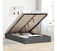 WITREE Canapé Abatible 120x190 cm con Almacenaje Hidráulico Cama tapizada 120x190 cm Cama Canape,Estructura de Cama con Somier de Láminas-Gris oscuro-120 x 190 cm