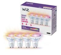 WiZ - Bombilla LED inteligente, Casquilllo GU10 4.7W (Eq.50) 345 lúmens, Luz Blanca y de Colores, Compatible con Alexa, Google Home, tecnología SpaceSense y Matter - Pack de 4
