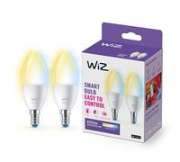 Wiz Bombilla LED Wi-Fi E14 vela 4,9W (Eq.40W) blanca ajustable SpaceSense Pack 2 Alexa/Google Home