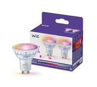 WiZ Foco Inteligente LED de cristal GU10, RGB, equivalente a 50 W, 2200-6500 K, 345 lm, regulable, compatible con Alexa, Google Assistant y Apple Home, 2 ud.