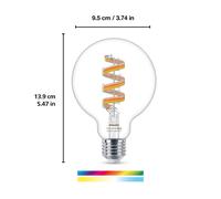 WiZ G95 LED filamento globo WiFi E27 6,3W RGBW EC:EPREL:1901106