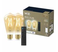 Wiz Kit de inicio 2 bombillas Edison conectadas Blanco variable E27 50W con Regulador de control remoto Nomadic