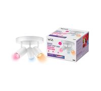 WiZ - Lámpara de techo Imageo blanca 3 focos ajustables placa redonda, Luz Blanca y de Colores, Wi-Fi, con tecnología SpaceSense y compatible con Alexa y Google Home
