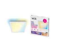WiZ - Lámpara de techo - Plafón Blanco 36 W luz blanca cálida a fria, marco blanco cuadrado, Wi-Fi Bluetooth, con tecnología SpaceSense y compatible con Alexa y Google Home