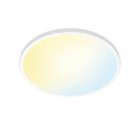 WiZ - Lámpara de techo - Plafón Blanco Superslim techo 22 W Blanco regulable, Wi-Fi, con tecnología SpaceSense y compatible con Alexa y Google Home