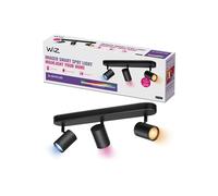 Wiz - Lámpara inteligente, Wiz IMAGEO, 3 Focos LED Inteligentes, Luz Blanca y de Colores, Compatible con Alexa y Google Home, Color Negro