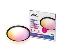 WiZ Plafón LED SuperSlim 32W inteligente a todo color, Wi‑Fi, Alexa y Google Home, Negro