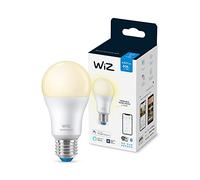 WiZ Smart LED A60 Bulb, Warm White, E27 Base, 60W, 806 Lumens, Dimmable, Works with Alexa, Google Assistant, and Apple Home, Pack of 1