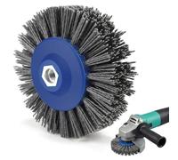 Wjelet Cepillo abrasivo de grano 80, 150 mm, M14, cepillo de nailon para amoladora angular, disco de pulido, cepillo de cerdas para máquina satinada, eliminación de óxido y pulido de madera y metal