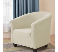 WJHDWYD Funda for sillón Chesterfield Convertible, Funda for sillón de 1 Plaza de Color sólido Jacquard elástico, Lounge Club, fácil de Instalar y Lavar(Beige)