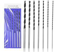WJMY Juego de 7 brocas profesionales para madera, diámetro 4 mm, 5 mm, 6 mm, 7 mm, 8 mm, 10 mm, 12 mm x 300 mm, broca de serpiente, broca en espiral, broca de encofrado para maderas duras, madera