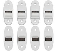 WJMY Pasacintas Persiana Guía de Correa Mini para Persianas Enrollables con Junta de Cepillo, para Correas de Hasta 14 mm de Ancho, Color Blanco x 8 (Rolle bis 14mm Gurtbreite)