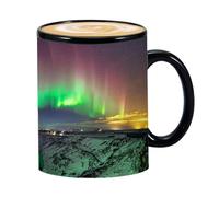 WJnflQN Taza reveladora que cambia el calor,Taza de café que transforma el color - de café de cerámica cambia de color - mágica de con diseño de luces del norte, taza de