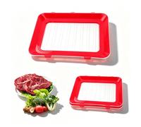 WJUAN Taper Embutido Nevera, 3 Piezas Porta Embutidos Nevera, Rojo, Puede Reemplazar la Película de Plástico, para Guardar Jamón, Carne, Verduras