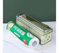 WJYWX Dispensador De Envolturas De Plástico con Cortador, Cortador Ajustable Reutilizable De Film Transparente Apto para Supermercados, Cocinas, Envasado De Frutas Y Verduras(A+Plastic Wrap 300m)