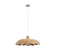 WLBHWL Luces Colgantes De Ratán, Lámpara De Mimbre Tejida A Mano para La Isla De La Cocina, Lámpara De Techo Colgante De Bambú Natural con Pantalla De Flores, Lámpara De Araña De Granja Boho