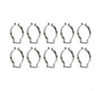 Wlinfetity 10 clips de resorte de terry, tipo abierto, de acero al manganeso, pinzas de herramientas plateadas para garaje, herramientas de cobertizo, escoba, fijación de tubos, 6-28 mm (41 mm)