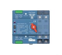 Wlinfetity Conmutador automático de doble potencia 2P 63A-125A 220V con contactos plateados, carcasa ignífuga para alimentación ininterrumpida y activación de respaldo en el sector industrial (2P 125A