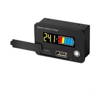 Wlinfetity Voltímetro digital de dos hilos 8-30 VDC para Li-Ion L03-L07, plomo-ácido 12 V/24 V, para lifepo4 F03-F08, comprobador de capacidad con función de memoria, USB QC 2.0/3.0 18 W (color)