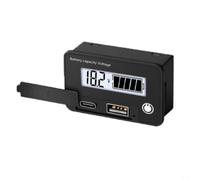 Wlinfetity Voltímetro digital de dos hilos 8-30 VDC para Li-Ion L03-L07, plomo-ácido 12 V/24 V, para lifepo4 F03-F08, comprobador de capacidad con función de memoria, USB QC 2.0/3.0 18 W (blanco)