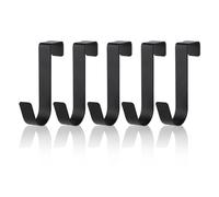 WLLHYF Paquete de 5 ganchos de acero inoxidable a prueba de agua para puerta de ducha para baño, puerta de cristal sin marco, 2,1 cm, para colgar toallas, bata, de ropa, color negro mate