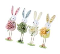 WLNEXT De 4 estatuas de Conejos para decoración navideña y unión Familiar Materiales sostenibles Decoraciones Infantiles
