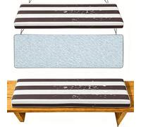 WLXFF Cojín de Banco a Rayas 5 cm Grosor, Impermeable y Antideslizante, Espuma Alta Densidad, Funda Desmontable para Jardín, Terraza y Balcón