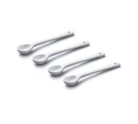 WM Bartleet & Sons 1750 TSET151 Juego de 4 cucharas Tradicionales de Porcelana para Mostaza y Sal (11 cm), Color Blanco