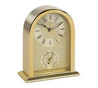 WM Widdop - Reloj de mesa arqueado con caja de aluminio dorado