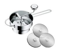 WMF 605636040 Gourmet - Molinillo de lechada (19 cm, Acero Inoxidable, cromargan, Acero Inoxidable, Desmontable, 3 Insertos para lavavajillas, Regalo Diferentes, Transparente