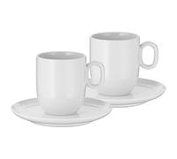 WMF Barista Café Crème 0695929440 - Juego de 2 tazas y platillos (2 tazas y platillos), diseño ergonómico