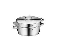 WMF Bräter icónico con inserto para cocinar al vapor 28cm Cromargan plata