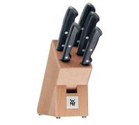 WMF Bloque de cuchillos Classic Line – 5 pzas, taco abedul, hojas acero inoxidable, mangos remachados