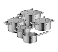 WMF – Juego de ollas Comfort Line de inducción, 5 piezas, Cromargan mate, tapa de cristal