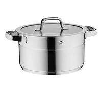 WMF Compact Cuisine - Olla Grande (24 cm, Tapa de Cristal, 5,6 L, Acero Inoxidable Cromargan, Acero Inoxidable Pulido, apilable, sin Revestimiento)