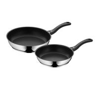 WMF Juego de 2 sartenes Devil antiadherentes 24/28 cm acero inoxidable inducción negro sin PFOA