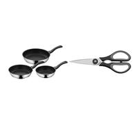 WMF Devil - Juego de 3 Sartenes Antiadherentes 20-24-28 cm, Sartén de Acero Inoxidable y Revestimien & Touch - Tijeras de Cocina, Acero Inoxidable, Negro, 21cm, Tijeras para el Hogar