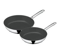 WMF Devil Natural - Juego de 2 Sartenes Antiadherentes 24-28 cm, Sartén de Acero Inoxidable y Revestimiento Antiadherente Mienral Cerámico para Todo Tipo de Cocinas Incluido Inducción, sin PFOAni PTFE