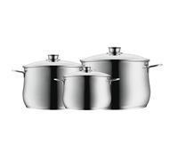 WMF Batería de cocina Diadem Plus 6 pz – Cacerolas 16/20/24 cm, tapas cristal, apta para inducción