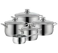 WMF Batería de Cocina Diadem Plus 9 piezas, Acero inoxidable, para inducción, 4 tapas de cristal
