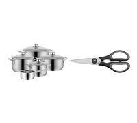 WMF Diadem Plus - Batería de Cocina de 5 Piezas de Acero Inoxidable, Base Inducción & Touch - Tijeras de Cocina, Acero Inoxidable, Negro, 21cm, Tijeras para el Hogar
