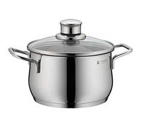 WMF Diadem Plus - Olla 2L Ø16cm con Tapa de Cristal, Acero Inoxidable Cromargan Sin Revestimiento Antiadherente, Apta para Lavavajillas